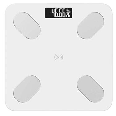 Imagem de balança de peso profissional doméstico banheiro anti-derrapante balança de peso lcd digital voz inteligente app bluetooth balança eletrônica durável