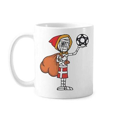 Imagem de Dinamarca Caneca de futebol Papai Noel Mamãe Cerâmica Copo de porcelana de café