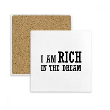 Imagem de Porta-copos quadrado I Am Rich In The Dream Porta-copos de pedra isolante