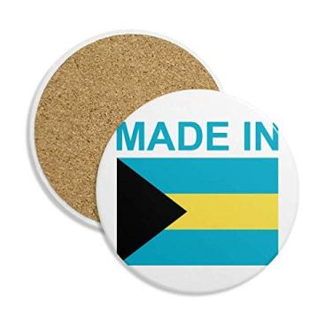 Imagem de Caneca de porta-copos Made In Bahamas Country Love Coaster Cup com proteção de mesa, pedra absorvente