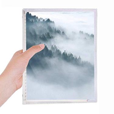 Imagem de Caderno de folhas soltas para diário de papelaria recarregável Fog Forest Mountain Sky Cloud Sky Cloud