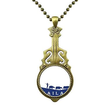 Imagem de DIYthinker Colar de cultura alfandegária Reino da Tailândia joia antiga pingente de música