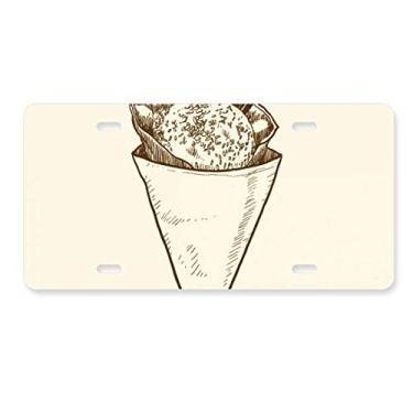 Imagem de DIYthinker Hashis Cone Sésamo Sorvete Placa de Carro Decoração de Carro Acessório de Aço Inoxidável