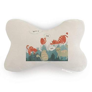 Imagem de DIYthinker Almofada de apoio de cabeça com estampa de coruja que fala para animais de estimação, acabamento de carro, almofada para decoração de pescoço