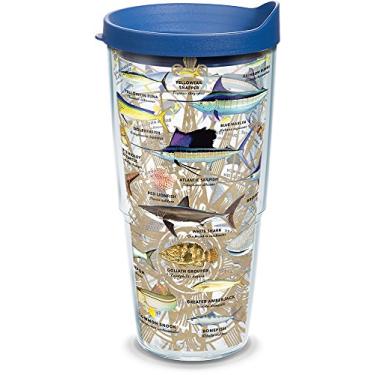 Imagem de Tervis Copo de viagem Guy Harvey Charts Made in USA com isolamento térmico de parede dupla mantém as bebidas frias e quentes, legado de 680 g, clássico