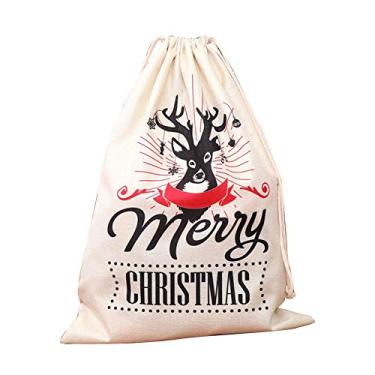 Imagem de heave Sacos grandes de cordão de Natal sacos de embrulho de presente sacos de doces sacos de armazenamento para festa de Natal saco de lembrancinhas saco de presente saco de presente de feriado A