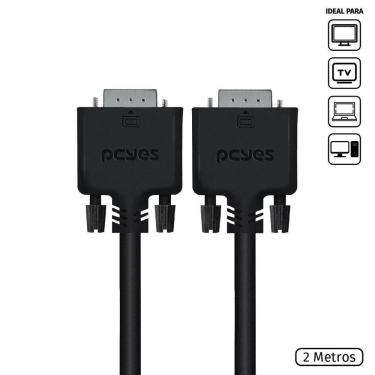 Imagem de Cabo De Vídeo Vga 15 Pinos Macho Para Vga 15 Pinos Macho 28Awg Puro Cobre 2 Metros - Pv...