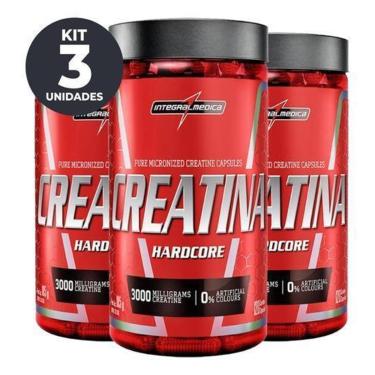 Imagem de Kit 3x Creatina Hardcore (120 caps) 360caps - Integralmédica-Unissex
