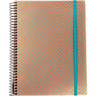 Imagem de Caderno Universitário 1 Matéria Confetti Ouro turquesa