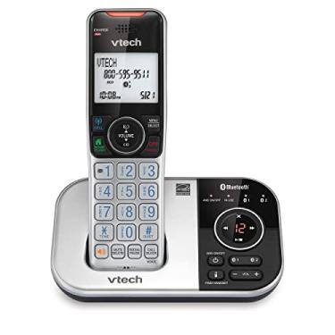 Imagem de VTECH Telefone sem fio expansível VS112 DECT 6.0 Bluetooth para casa com secretária eletrônica, bloqueio de chamadas, identificação de chamadas, interfone e conexão ao celular (prata e preto)