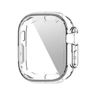 Imagem de SAWIDEE Capa de vidro + capa para Apple Watch de 49 mm com acessórios em toda a volta, película protetora de tela de TPU (poliuretano termoplástico) temperado capa para Apple Watch Ultra