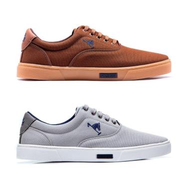 Imagem de Tênis Masculino Casual Em Lona Polo Joy Solado Reto Kit 2