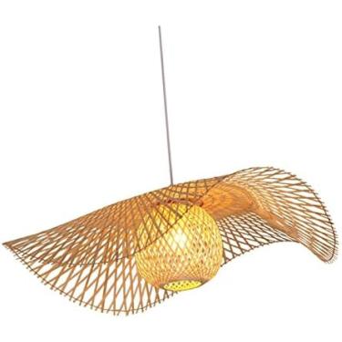 Imagem de Volu Luminária Pendente De Bambu Natural, 45 cm, Rústico, Natureza-Inspirado, Para Sala De Estar E Quarto