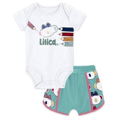 Imagem de Lilica Conjunto Body Manga Curta e Shorts Branco