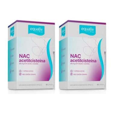 Imagem de Kit 2 unidades NAC Acetilcisteina 600mg N-Acetil L-Cisteina de 60 Capsulas Equaliv