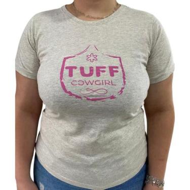 Imagem de Camiseta T-Shirt Tuff - Cinza Com Escrita Rosa