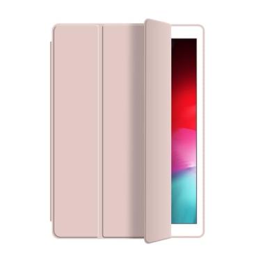 Imagem de Capa de tablet inteligente compatível com Samsung Galaxy Tab A9 modelo 2023 de 8,7 polegadas (SM-X110/SM-X115), capa fina de três dobras à prova de choque de TPU com suporte resistente e durável (cor: ouro rosa