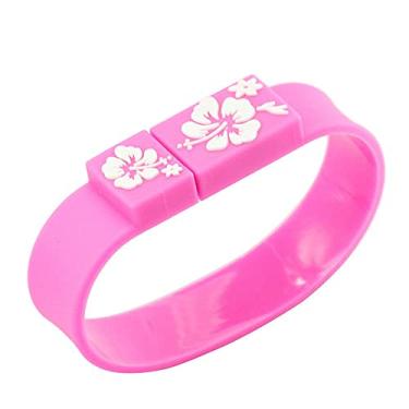 Imagem de Pen Drive USB em forma de pulseira de 16 GB, pen drive de memória, pen drives USB Flash Disk Thumb Drive U Disk USB 2.0 Pen Drive PenDrive (rosa)