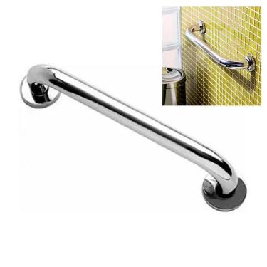 Imagem de Alça de Apoio 30cm Barra Inox Banheiro Box Idoso Gestante Segurança Apoio Acessibilidade