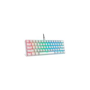 Imagem de Teclado Gamer Motospeed, RGB, USB-C, Switch Red, Anti-Ghosting, ABNT2, Branco - CK61