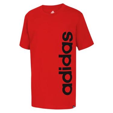 Imagem de adidas Camiseta masculina de manga curta com logotipo de jérsei de algodão, Núcleo vermelho, P