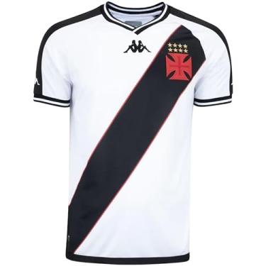 Imagem de Camisa Vasco Oficial Jogo 2 Kappa 2024 (BR, Alfa, P, Regular, Branco)