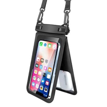 Imagem de Bototack Capa de telefone universal à prova d'água com 2 pacotes, suporte para telefone com cordão para iPhone 15 14 13 Pro Max Plus Samsung para natação (preto, 6.7 inch)