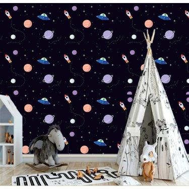 Imagem de Papel de Parede Infantil Universo Kids Adesivo Impermeável e Lavável Quarto Infantil