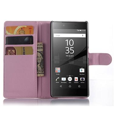 Imagem de Capa para Sony Xperia Z5Premium Leather Stand Wallet Flip Case para Sony Xperia Z5Premium Capa de proteção de telefone A capa com design simplificado