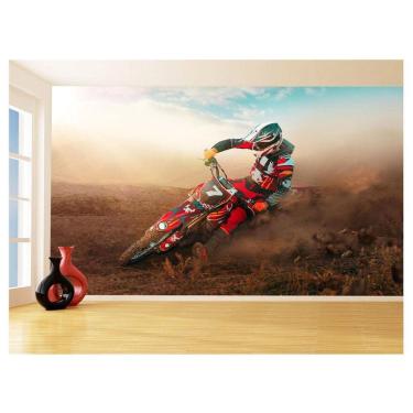 Imagem de Papel De Parede 3D Moto Cross Trilha Terra Mx 3,5M Bkm23
