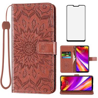Imagem de Capa de telefone para LG G7 ThinQ Carteira com protetor de tela de vidro temperado e capa flip de couro com suporte para cartão LGG7 One G 7 Plus LG7 Fit LG7ThinQ 7G Thin Q G7+ G7thinq LGG7thinq