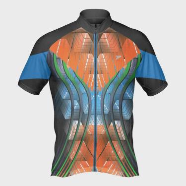 Imagem de Camiseta ciclista Poker c/ zíper total Rush - laranja