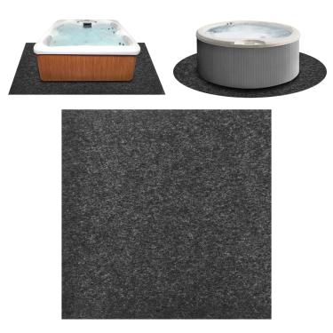 Imagem de Cheungren Almofada de banheira de hidromassagem de 224 cm x 234 cm, tapete protetor de piscina acima do solo, almofada inflável grande para banheira de hidromassagem impermeável antiderrapante tapete