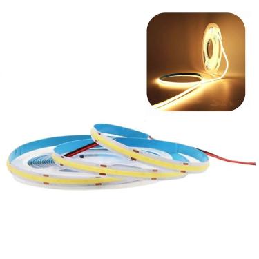 Imagem de Fita LED COB 3000K 12v IP20 5 Metros Sala Loja Iluminaçao Profissional Sanca Espelho Teto Rebaixado Gesso