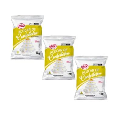 Imagem de Açúcar De Confeiteiro Fino Mix Kit Com 3 Pacotes Mix