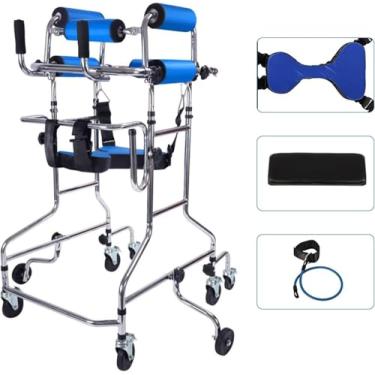 Imagem de Andadores rolantes para idosos, andadores adultos em pé - 8 rodas, auxiliares multifuncionais para treinamento de membros inferiores, para deficientes com paralisia cerebral/pacientes com he
