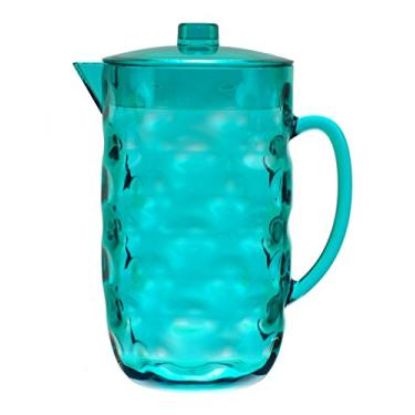Imagem de Acrylic Plastic Pitcher with Lid BPA Free - Great for Iced Tea & Water - Blue - 0.63 Gallon / 80 oz. / 2.5 Quart