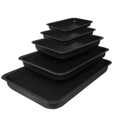 Imagem de Jogo de Assadeiras Tabuleiro Alta Retangular Alumínio Antiaderente N°1 ao N°5