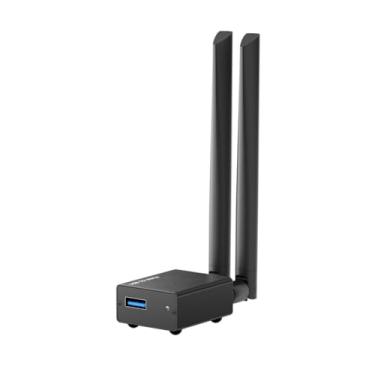 Imagem de Adaptador USB WiFi 6 para codificador Linkpi ENC1-V3, computador de mesa e laptop com antenas duplas 2,4G/5G, adaptador de rede sem fio para MU-MIMO OFDMA WPA3 Plug & Play, suporta Windows 11/10