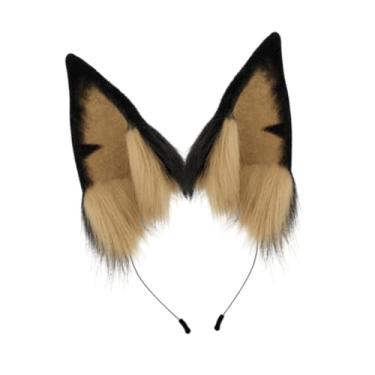 Imagem de Vaveren Doberman Dog Ears Headband Pelúcia Simulação Animal Orelha para Pet Birthday Festival