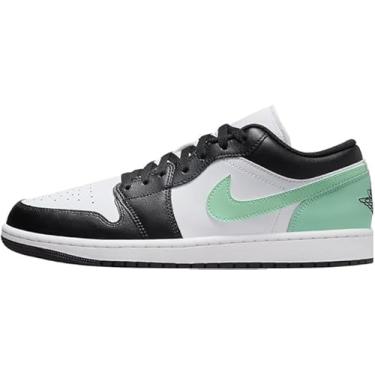 Imagem de Nike Tênis masculino Air Jordan 1 Low, Branco/preto e verde brilhante, 45