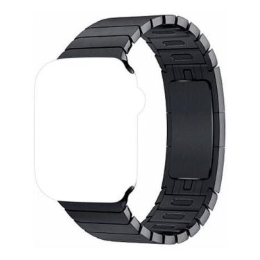 Imagem de Pulseira Elos Botão Compatível com Apple Watch - Baú do Viking, Preto,
