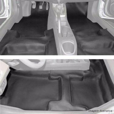 Imagem de Tapete Carpete Protetor Assoalho Couro Pvc Preto Gol Quadrad - Sem mar