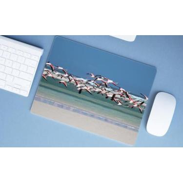 Imagem de Mouse Pad Grande, Flamingo Voando - Deluzz