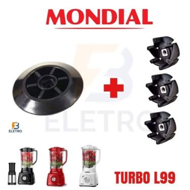 Imagem de Kit 1 Arraste Motor e 3 Arrastes do Copo Liquidificador Mondial L-99 T