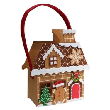 Imagem de harayaa Saco de feltro de casa de gengibre Saco de presente de Natal Decoração de Natal decorativa Meninas Novidade Enfeite com alça Saco de doces, Style B