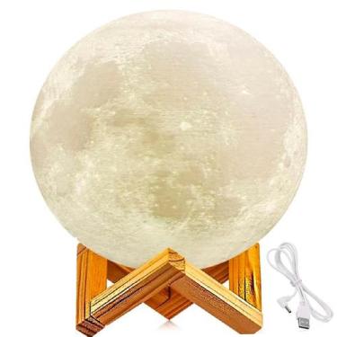 Imagem de Luminária Lua Cheia 3D Umidificador Aromatizador para Relaxamento - RE
