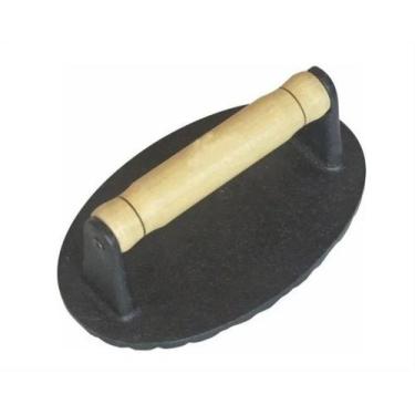 Imagem de Prensador Oval Ferro Fundido De Hamburguer Carne E Bife - 123 UTIL