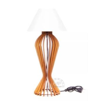 Imagem de Abajur Luminária Mesa 53cm Mod. Diamante - megaplast, Branco