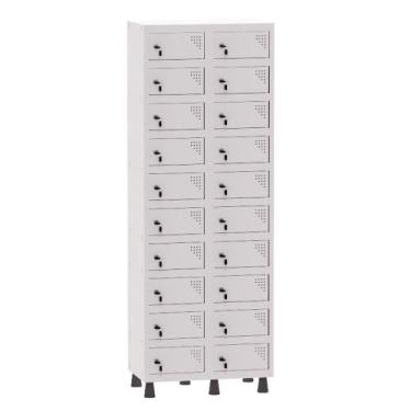 Imagem de Armário Porta Objetos de Aço 2 Vãos 20 Portas Fechadura Pandin 1,90 m 